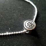 Mini Wheel Sterling Silver Bead Necklace