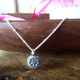 Mini Cycling Wheel Sterling Silver Necklace