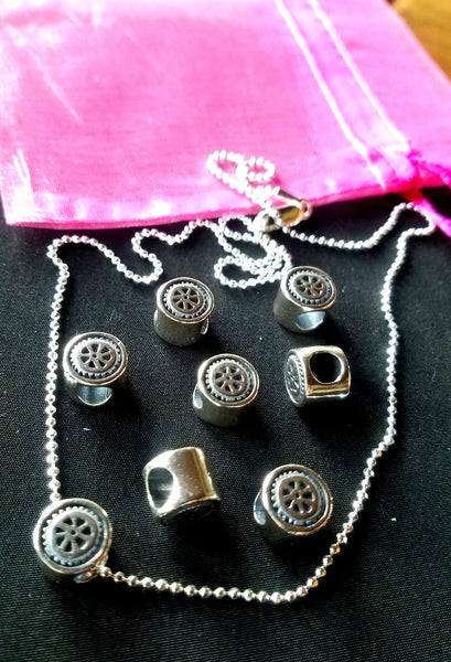 Sterling Silver Mini Wheel Bead Necklace - Pandora Bracelet compatible
