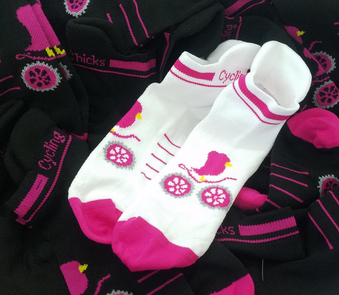 Just In - Cycling Chicks new Shortie Socks with Sole Tab -- $20 for 2 pair