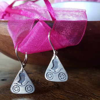 Cycling Chicks Sterling Silver Triangle Earrings