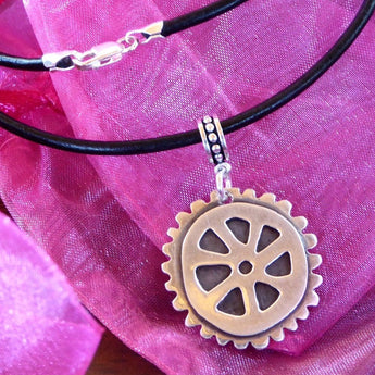 Cycling Wheel jewelry necklace