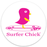 Surfer Chick Round Sticker